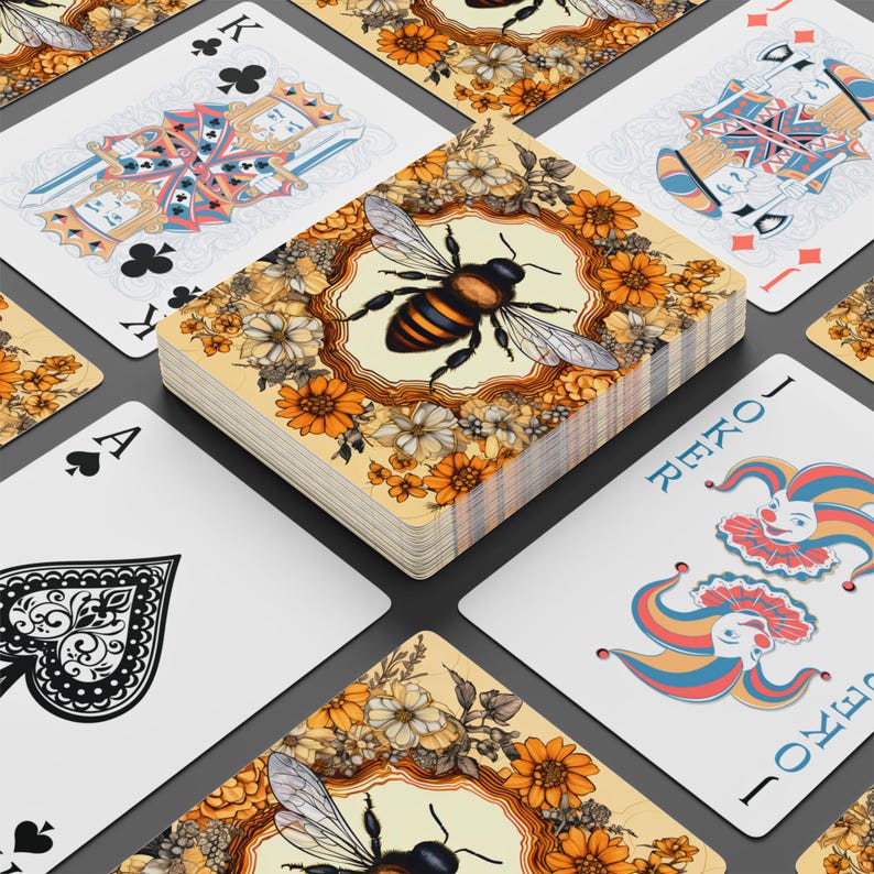Bee & Flower Poker Playing Cards: Garden Theme Card Game image 2