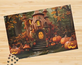 Halloween Fairy House Jigsaw Puzzle: Cute Non-Scary Kids Gift (250 500 or 1000 Piece)