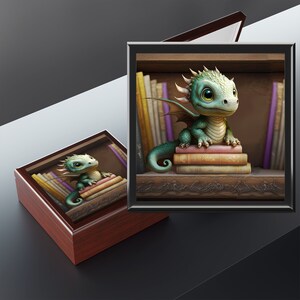 Baby Dragon Tärningslåda: Vadderad Träförvaring för RPG-spel