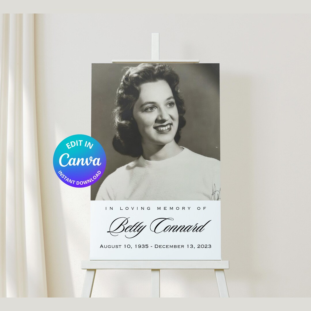 Funeral Welcome Sign Template | Simple Funeral Sign | Customizable ...