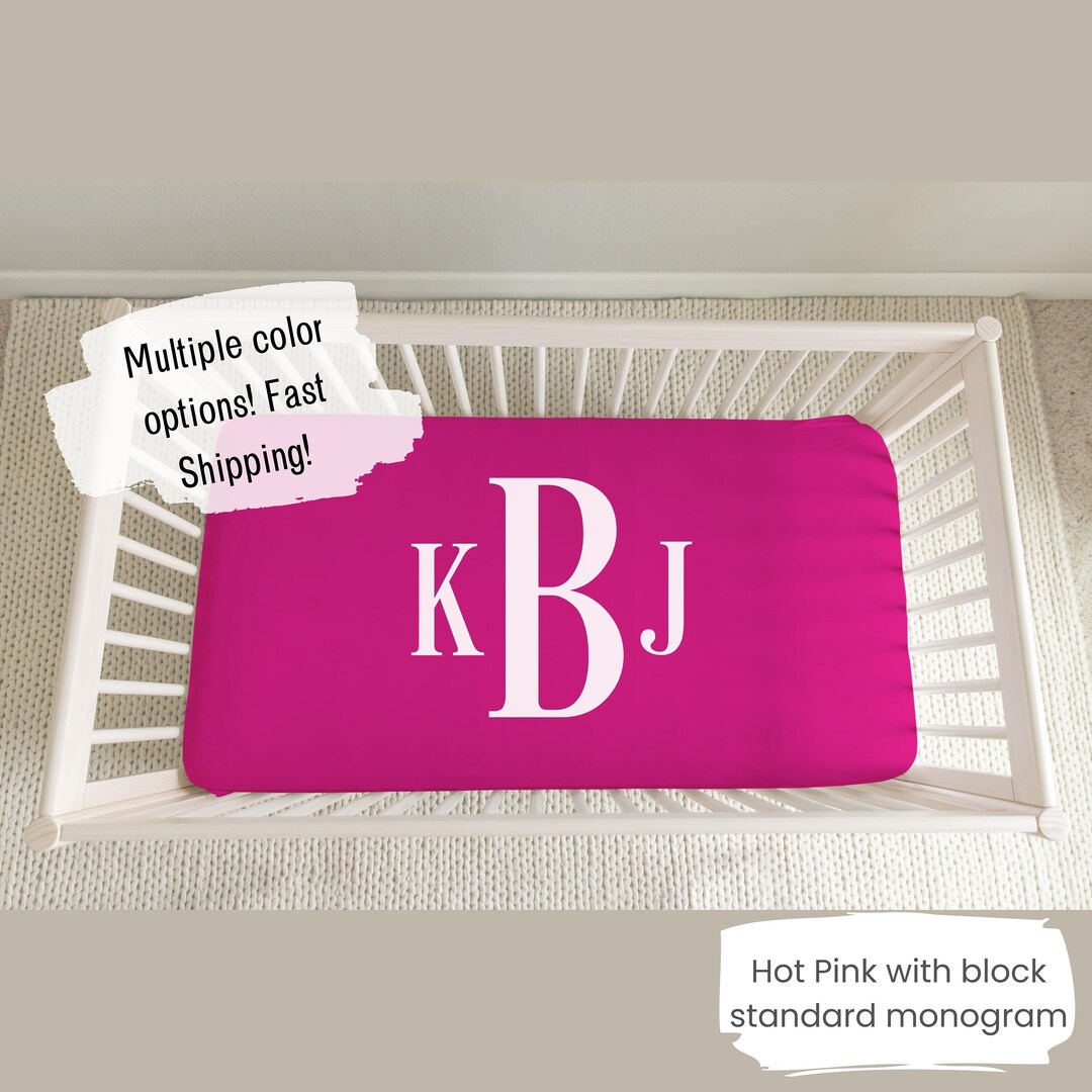 Monogram Crib Sheets Personalized Name Fitted Crib Sheet Etsy