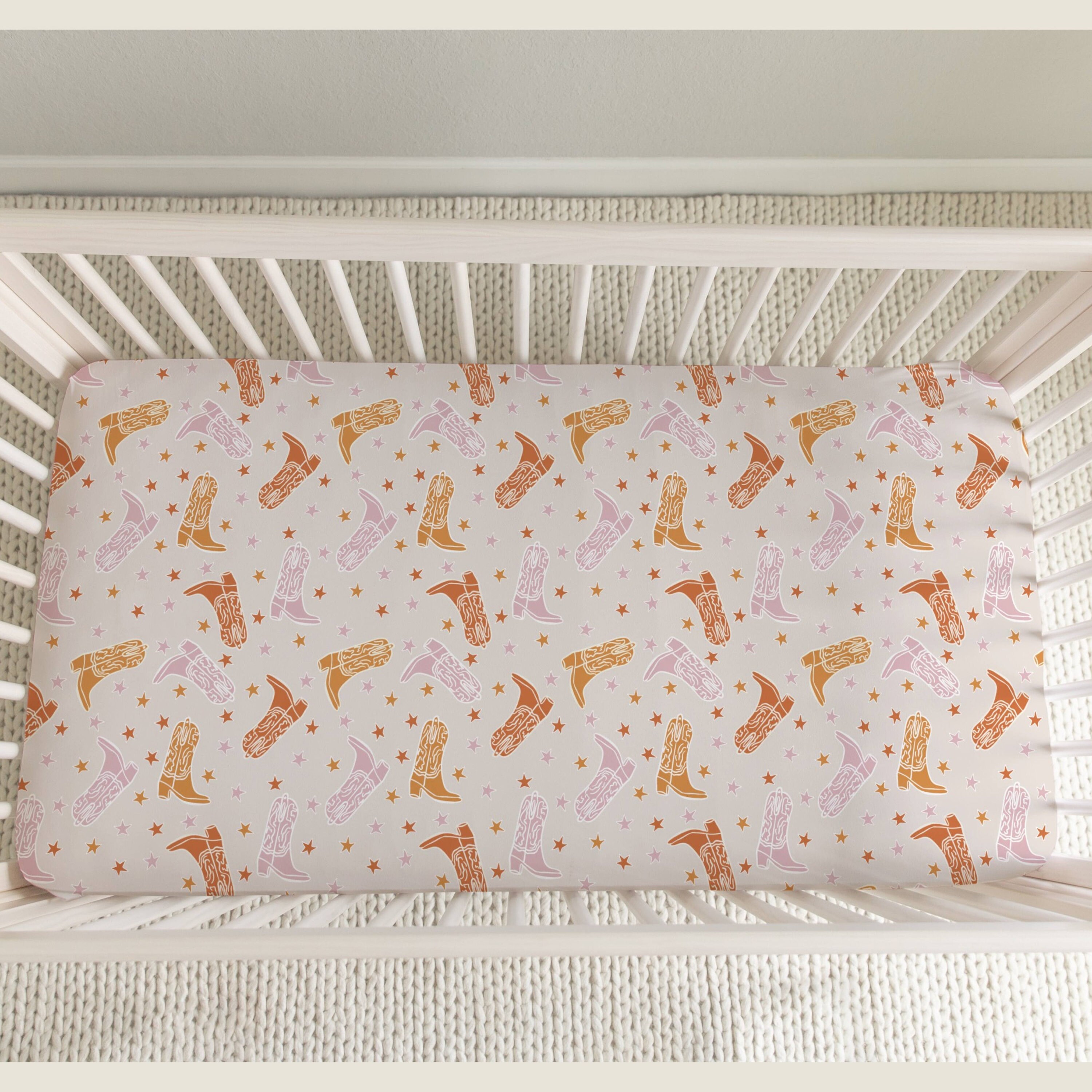 Pink Cowgirl Fitted Crib Sheet Baby Girl Nursery Crib Sheets Coastal