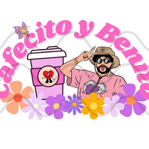 Bad Bunny PNG cafecito y Benito