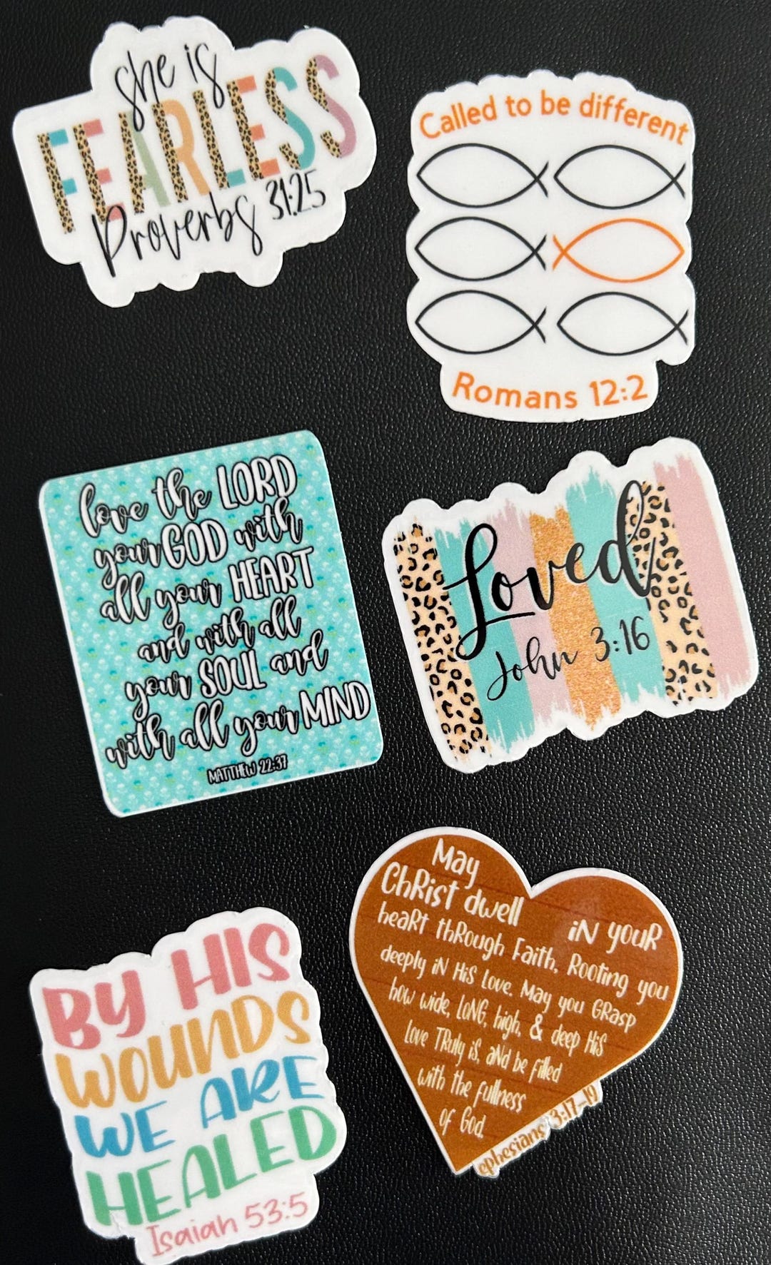 Set of 6 Clear Bible Verse Waterproof Stickers |kindle | Laptop Sticker ...