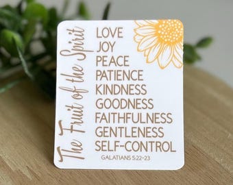 Christian Sticker, The Fruit of the Spirit; Galatians 5:22-23 Waterproof Sticker | Laptop | Phone | Water Bottle