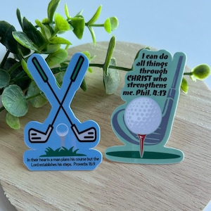 Pegatinas cristianas impermeables para golf, Filipenses y Proverbios