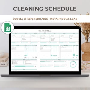 Home Cleaning Spreadsheet, Editable Cleaning Schedule, Family Chores Chart, ADHD Cleaning Checklist, Google Sheet Weekly Cleaning Schedule