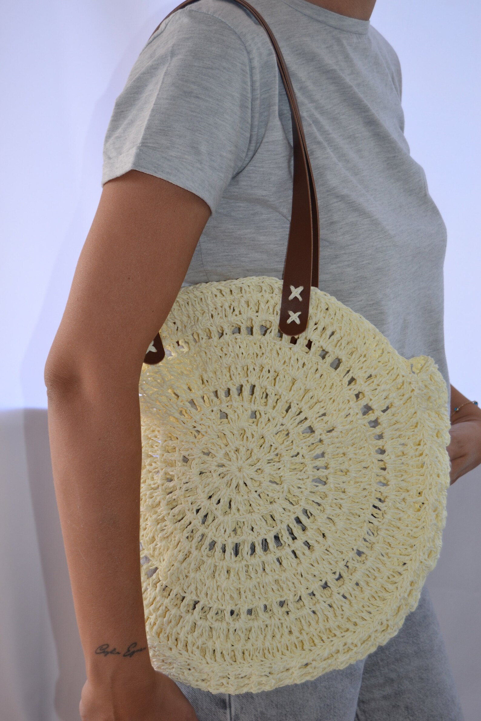 HANDMADE BAG Crochetpaper Rope Crochet Bagbag for Womengift Etsy