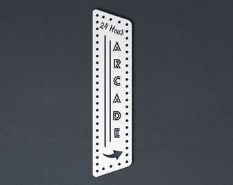 Retro Arcade Sign, Die Cut Metal Wall Art, Game Room Decor