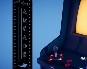 Retro Arcade Sign, Die Cut Metal Wall Art, Game Room Decor