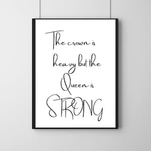 Crown is Heavy Queen is Strong l Motivational poster | Instructor quotes | Bike wall decor | Digital wall art | Robin Arzon | PelovationShop