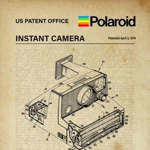 Instant Camera | Polaroid | Patent Drawings | Antique Patent | Room Decor | Retro patent | Vintage | Digital Upscale Patent | PRINTABLE