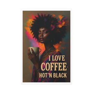 Canvas Print, black coffee lovers, Matte Stretched Artwork for Home Decor, Wall Art Gift Idea, Kitchen Decoration, Coffee Shop Wall Hanging,