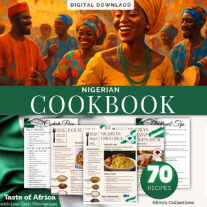 70 nigerianska recept Kokbok • Jollof, Egusi, Suya (Digital nedladdning).
