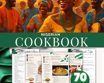 Libro de cocina de 70 recetas nigerianas • Jollof, Egusi, Suya (descarga digital).
