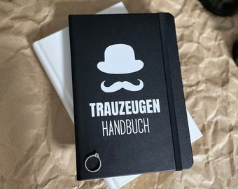 Trauzeugen Handbuch/  Notizbuch liniert A5 120 Blatt / personalisierbar/ Geschenk Trauzeuge