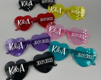 Herzbrille personalisiert/ JGA / Hochzeit/ Brille Herz / Geburtstag/ Fotobox /Accessoire/ Harry Styles