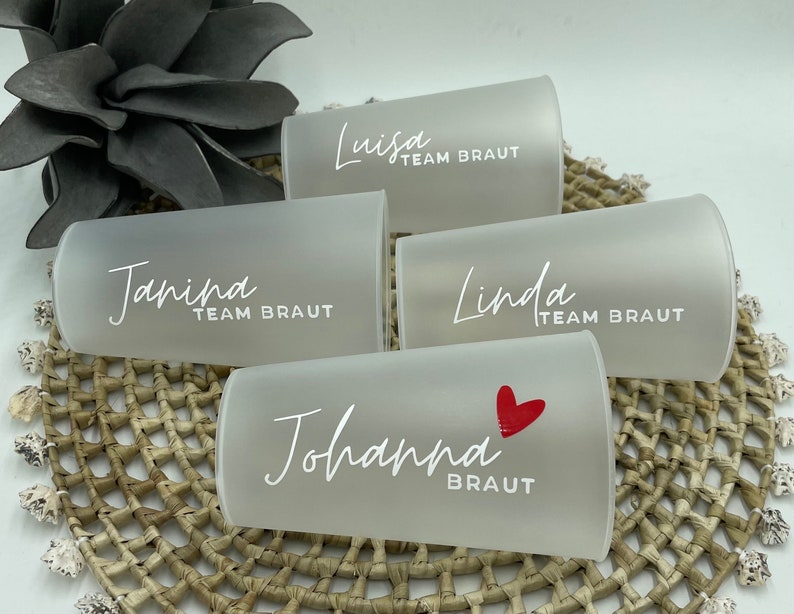 Becher personalisiert Kunststoff JGA Trinken Junggesellenabschied Kindergeburtstag Mädels Jungs Party Trinkbecher Kinder 450ml Name + Braut + Herz