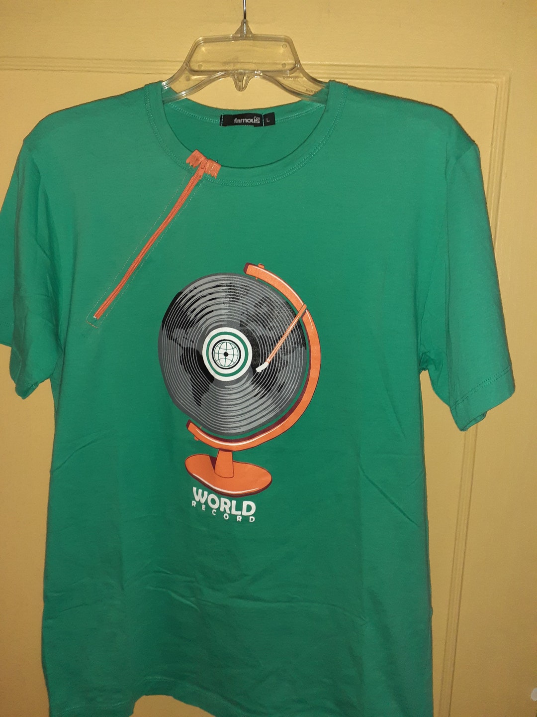 Lady's Large / Chemotherapy Port Access Shirt. Right Side Teal Green