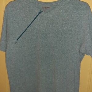 XLarge Mens Chemotherapy Port Access shirt. Right Side Zipper.    Green