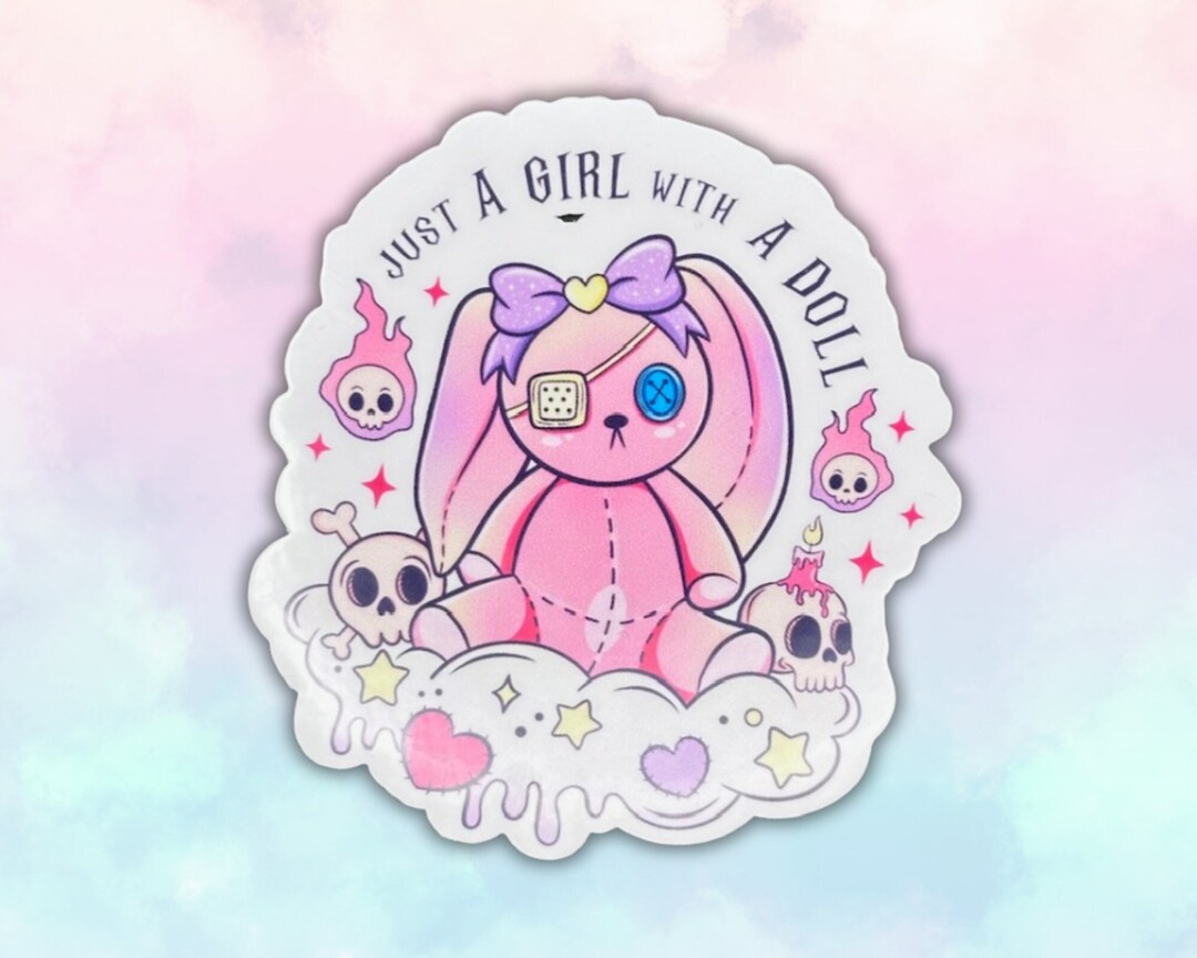 Stuffed Rabbit Skull Just A Girl With A Doll Pastel Goth Voo Doo Stuffed Bunny With Skulls ...