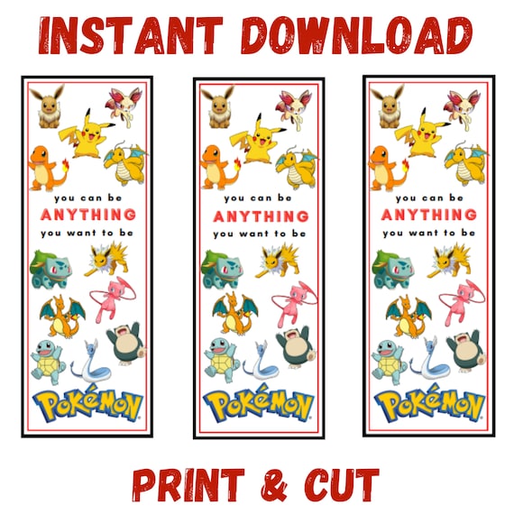 Printable Pokemon Bookmarks | Kids Bookmarks | 18 Styles | PDF Format - Etsy