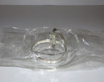 Vintage Chip And Dip Set Metal Bracket & 10 Sided Clear Glass Dip Bowl - New Other