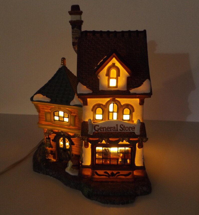 2000 Heartland Valley Village Lighted Bisque Porcelain General Store Etsy