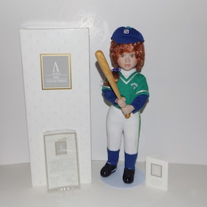 1995 Avon &quot;Batter Up&quot; Porcelain Doll 14&quot; Tender Memories Series