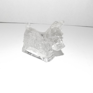 Vintage Clear Glass Scottie Dog Terrier 3” Figurine