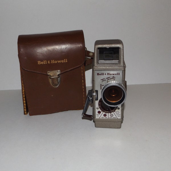 Vintage Mid-Century Bell & Howell Two Twenty 8mm Movie Camera Untested