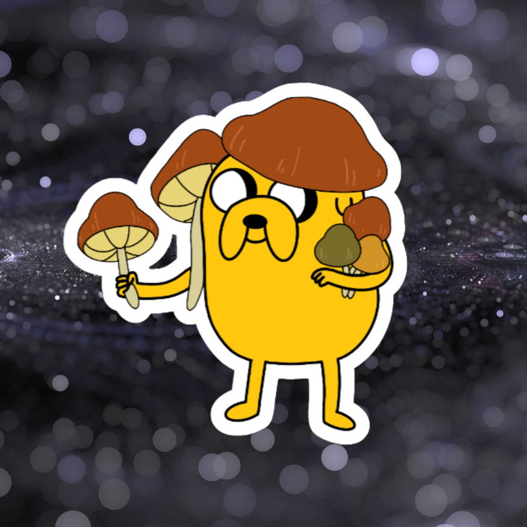 Jake Sticker Round Jake Adventure Time Vinyl Sticker Jake the Dog Mushroom - Etsy