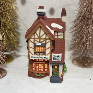 Vintage Department 56 Illuminated Christmas Village Dickens Village Series Bumpstead Nye Cloaks & Canes Hand Painted Christmas Decor Dept 56