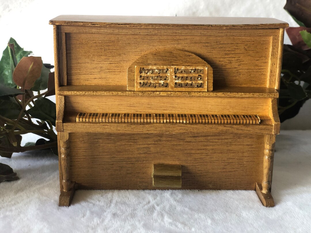 Vintage Dollhouse Wooden Upright Piano With Sheet Music 1:12 - Etsy