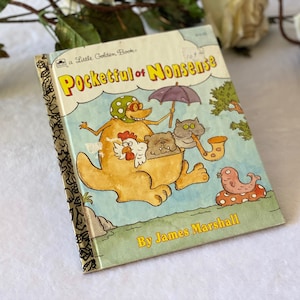 Vintage 1992 First Edition Little Golden Book Pocketful of Nonsense Illustrated Children&#39;s Book, Christmas Gift for Child Daughter Son - E