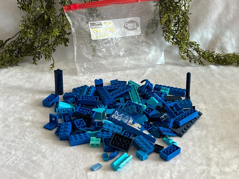 Blue Legos 1/2 Lb Assorted Lego Bricks 8oz Building Block Pieces ...
