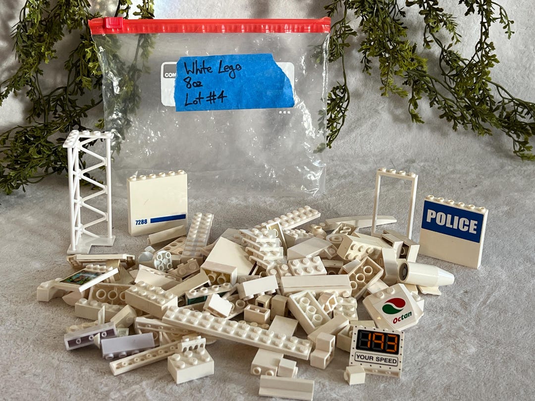 White Legos 1/2 Lb Assorted Lego Bricks 8oz Building Block Pieces ...