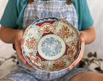 Antieke handgeschilderde Japanse Imari Ware Bowl antieke schotel Vintage Japanse gerechten Aziatisch decor Imari schotel uniek vintage cadeau voor verzamelaar