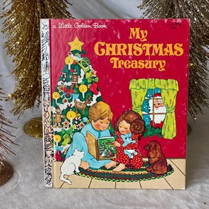 1976 Vintage Little Golden Book My Christmas Treasury Christmas Poetry Vintage Children's Book Historia Narodzenia Vintage Kids' Christmas Gift