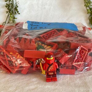 Red Legos 1/2 Lb Assorted Lego Bricks 8oz Lego Pieces Building Block Plastic Building Brick Classic Toy Lego & Compatible FREE Minifigure