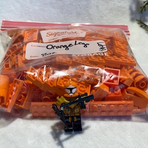 Orange Legos 1/2 Lb Assorted Lego Bricks 8oz Lego Pieces Building Block Plastic Building Brick Classic Toy Lego & Compatible FREE Minifigure