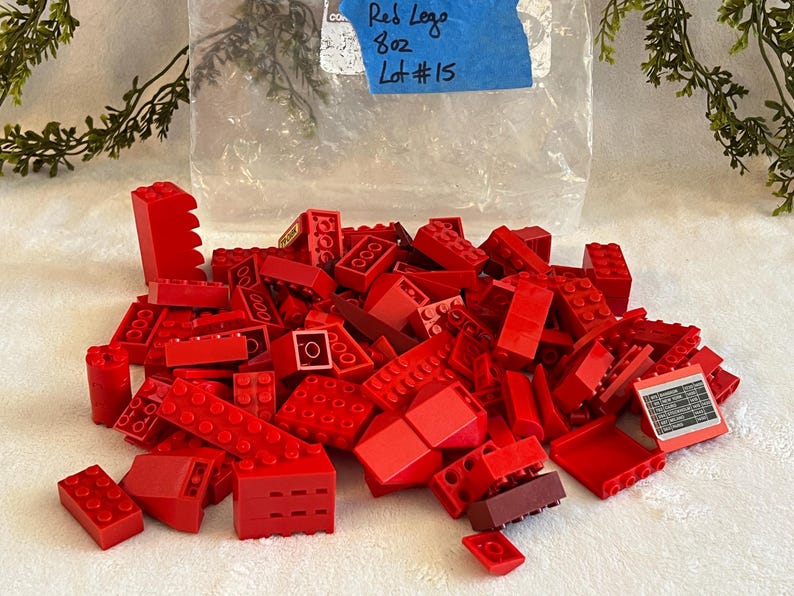 Red Legos 1/2 Lb Assorted Lego & Compatible Bricks 8oz Building Block ...