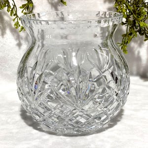 Vintage kristallen vaas ananas geslepen kristallen kom vintage glazen decor helder glas vintage interieur glazen kandelaar housewarming cadeau