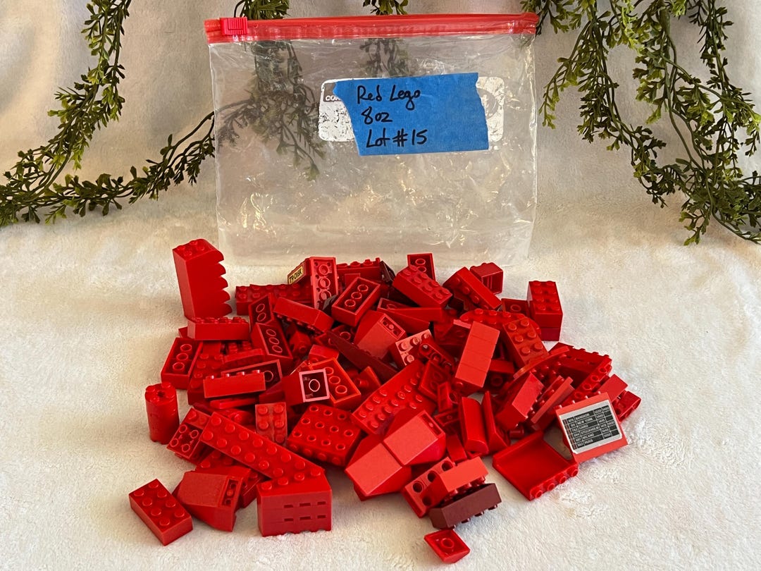 Red Legos 1/2 Lb Assorted Lego & Compatible Bricks 8oz Building Block ...