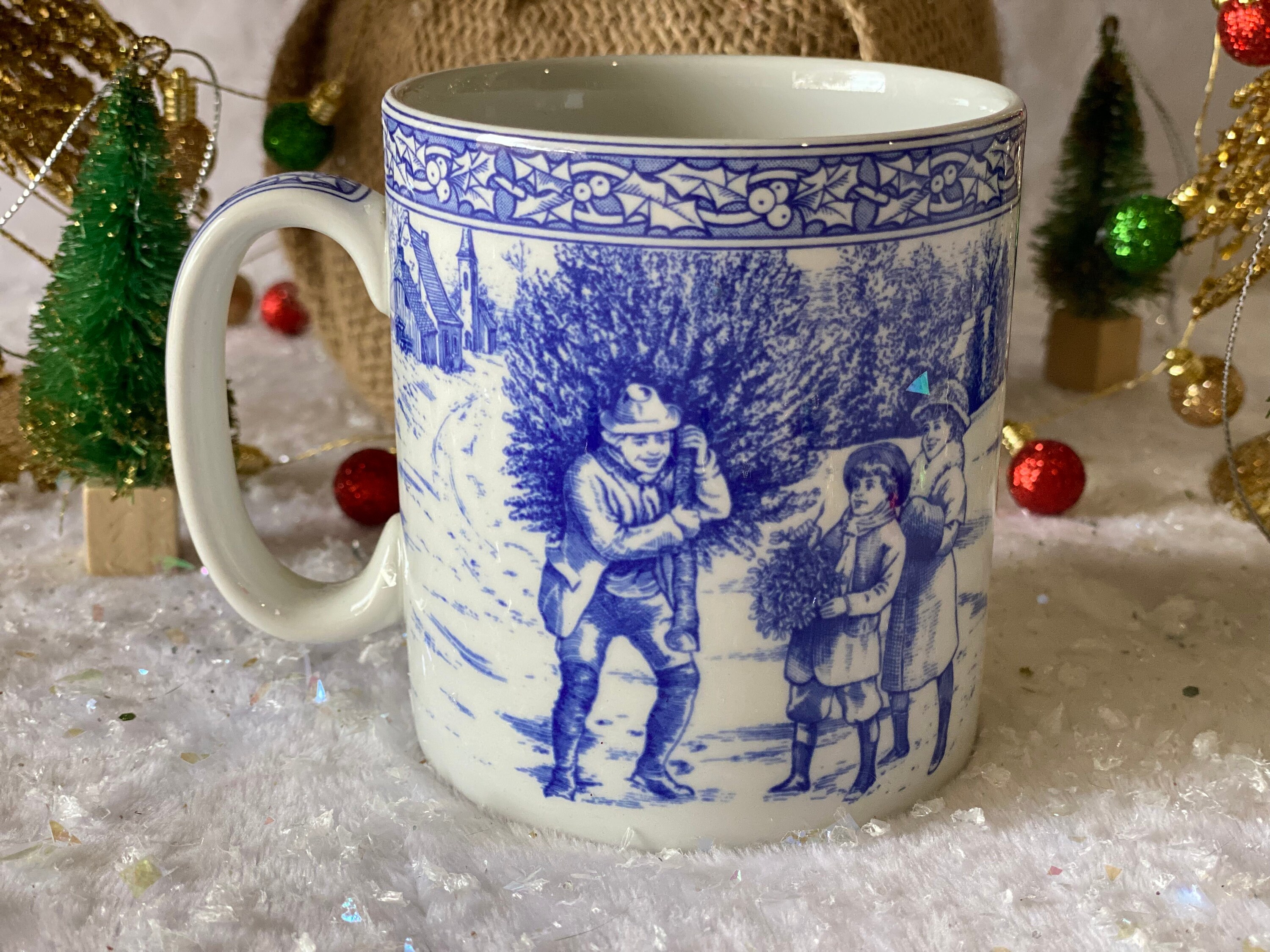 Vintage Spode Christmas Mug 1 Blue Room Collection, Blue Cocoa Mug