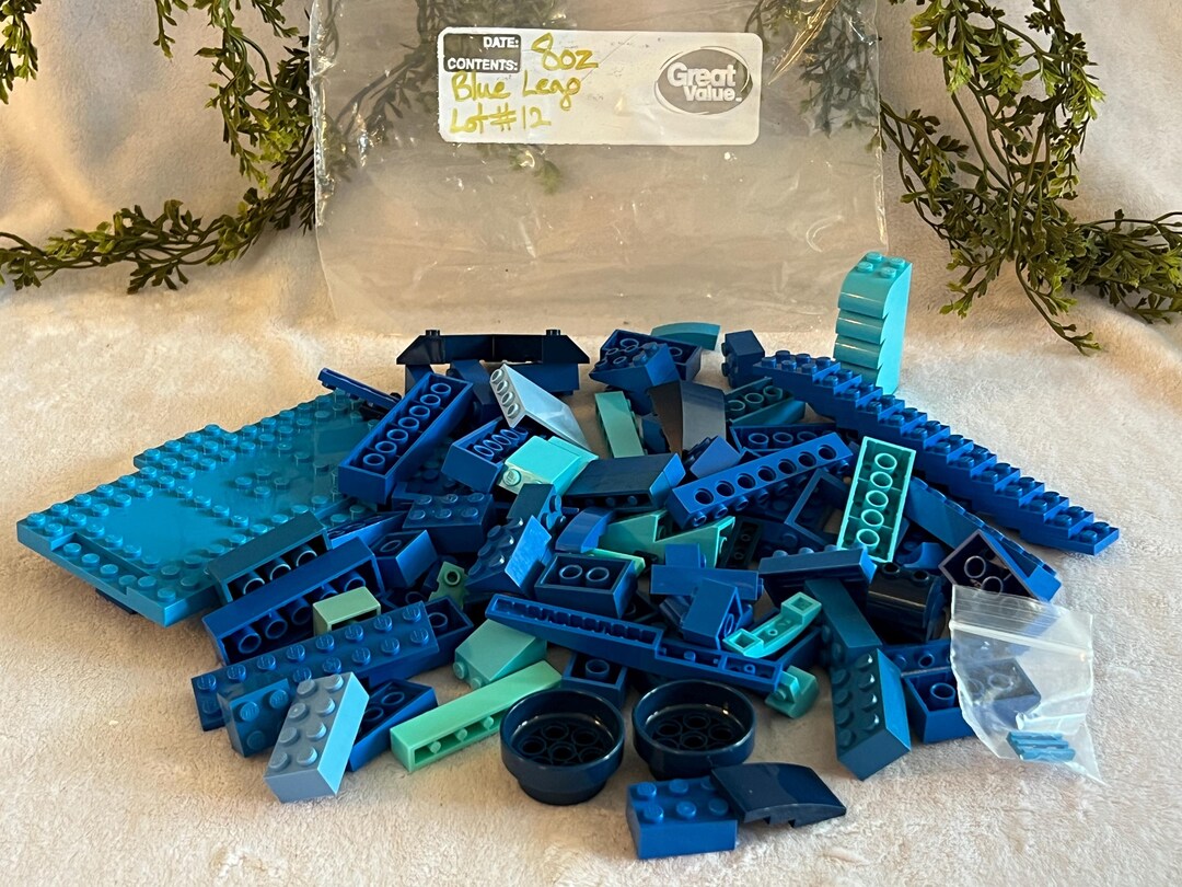 Blue Legos 1/2 Lb Assorted Lego Bricks 8oz Building Block Pieces ...