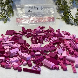 Pink Legos 1/2 Lb Assorted Lego Bricks 8oz Lego Pieces Building Block Plastic Building Brick Classic Toy Lego & Compatible Pink Bricks