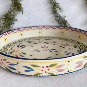 Vintage Old World Ceramic Pie Pan TempTations 10.5" Okrągła Forma do Ciasta Polski Styl Pieczenia Vintage Patelnia Do Ciasta Vintage Ceramic Prezent Na Parapetówkę