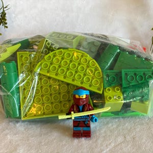 Green Legos 1/2 Lb Assorted Lego Bricks 8oz Lego Pieces Building Block Plastic Building Brick Classic Toy Lego & Compatible FREE Minifigure
