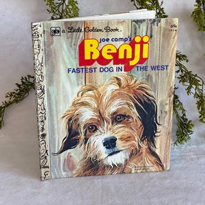 1979 Vintage Little Golden Book Benji The Fastest Dog in the West Joe Camp Vintage Dog Book Illustrated Children&#39;s Book Vintage Kid Gift